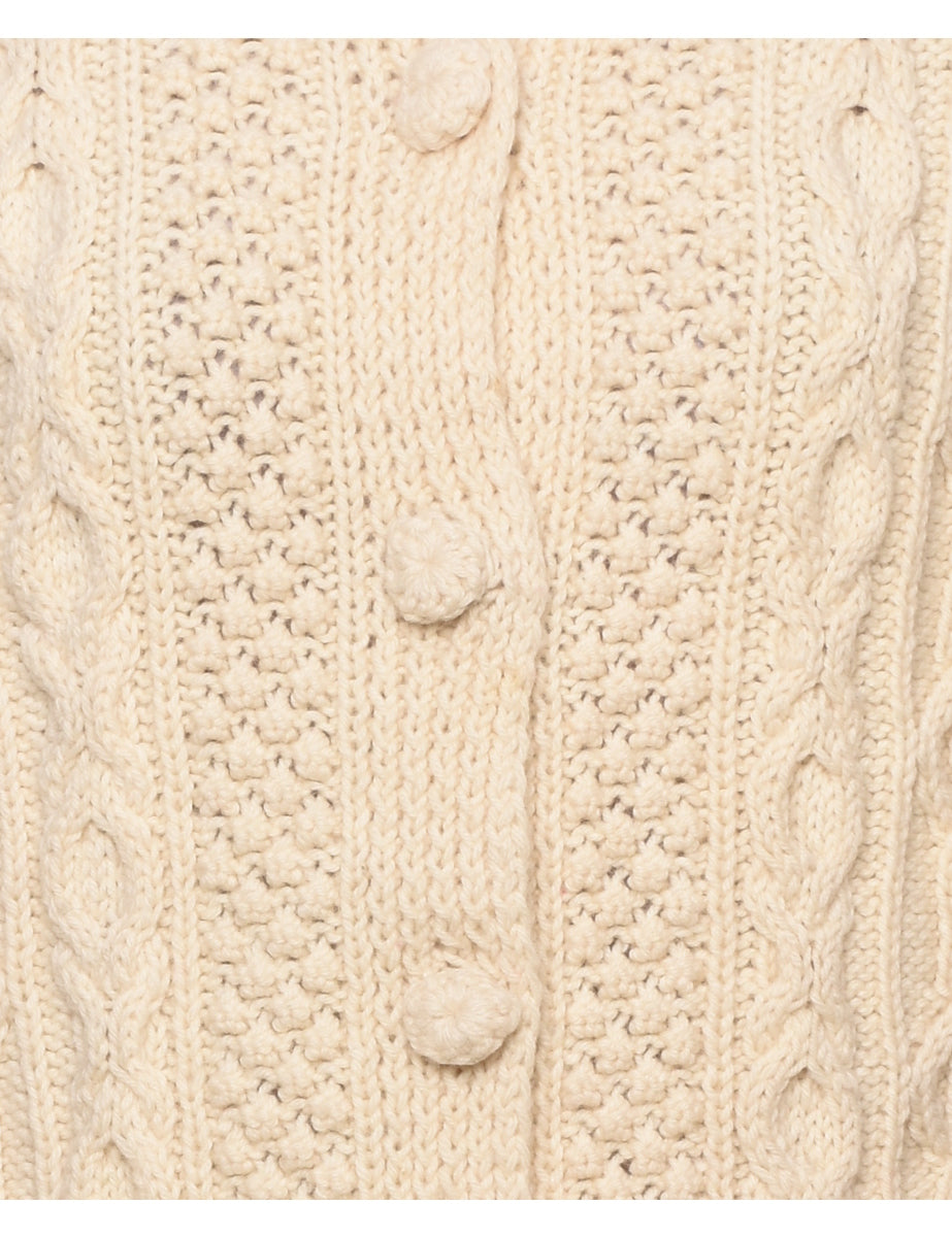 Cable Knit Cardigan - L