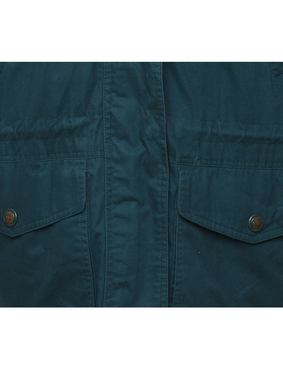 Dark Green & Blue Nylon Jacket - M