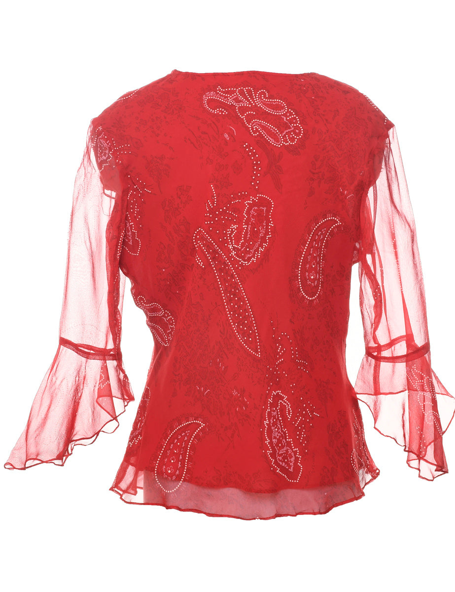 Silk Paisley Evening Top - L