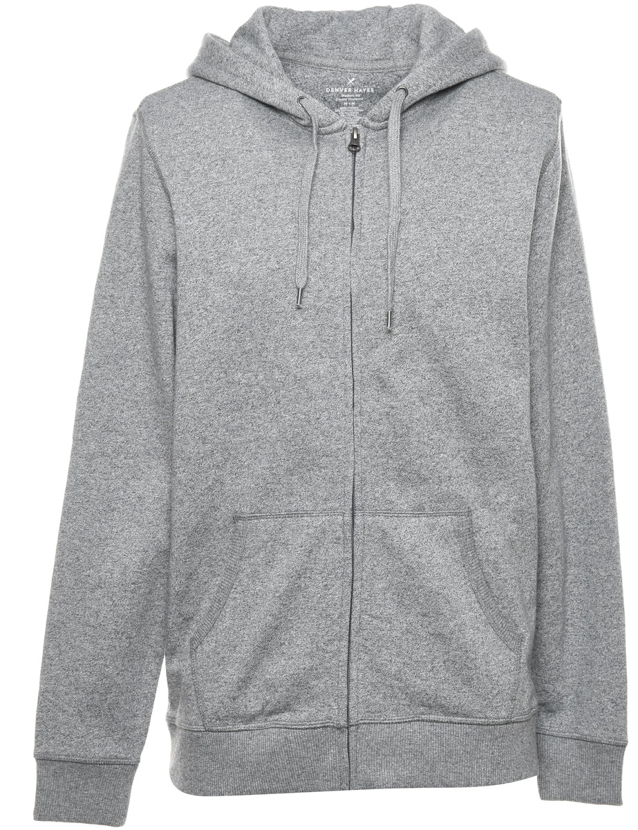 Marl Grey Hooded Sweatshirt - M