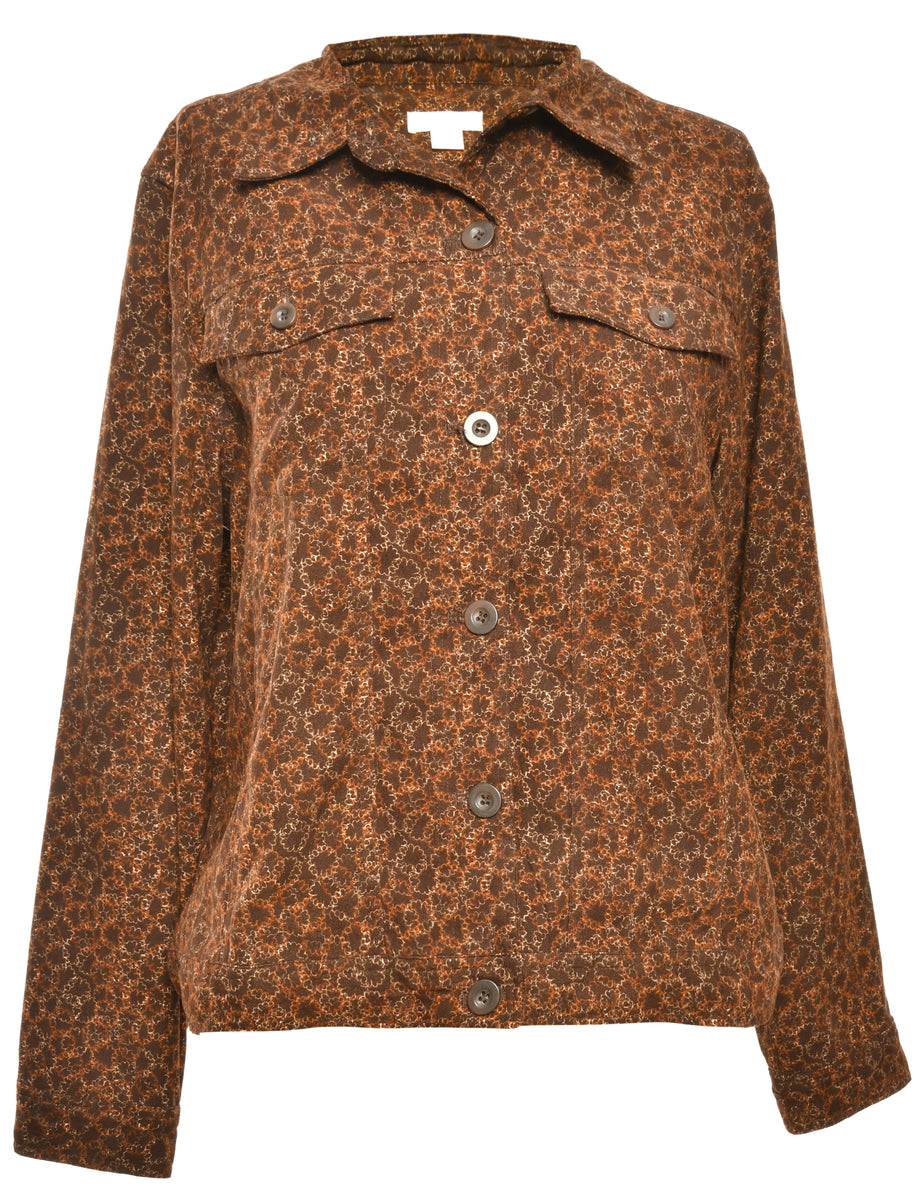 Patterned Brown Jacket - L