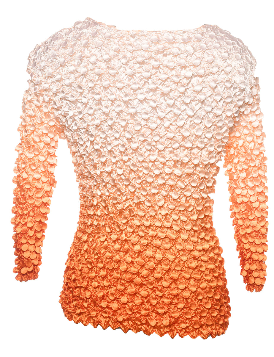 Orange & White Ombre Smocked Y2K Top - M