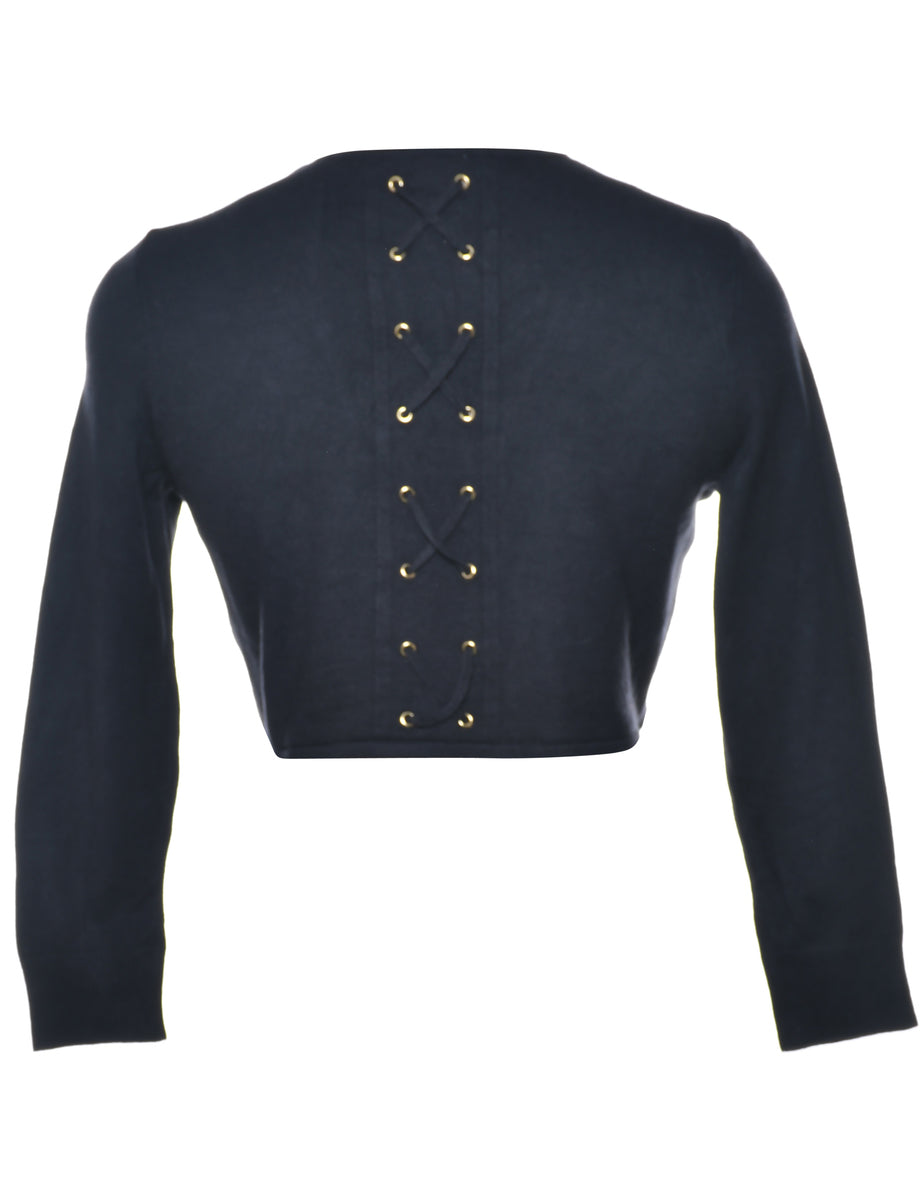 Cropped Black Cardigan - S