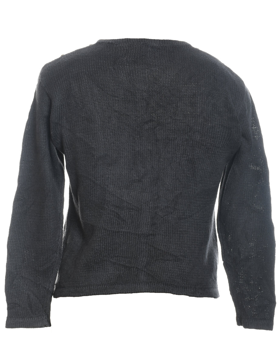 Teddy Bear Print Christmas Jumper - L
