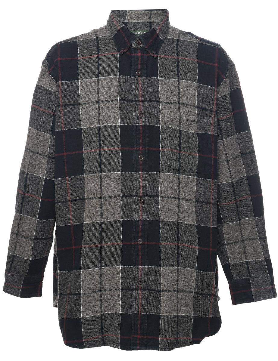 Long Sleeved Checked Shirt - XL