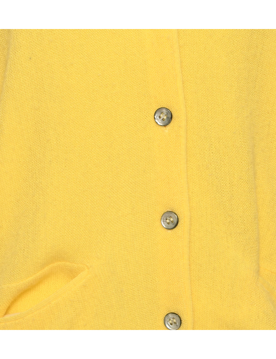 Button Front Yellow Cardigan - XXL