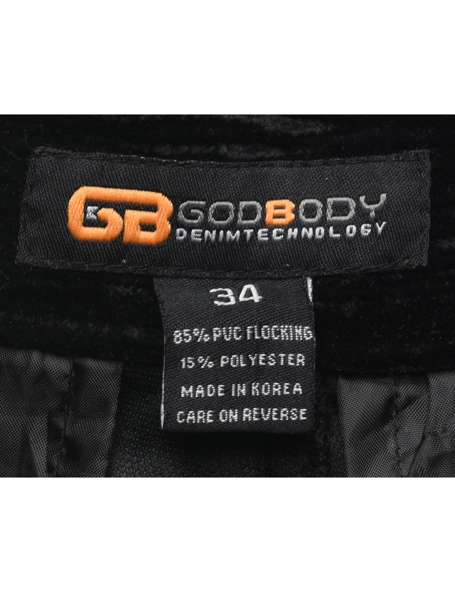 Corduroy Black Trousers - W34 L33