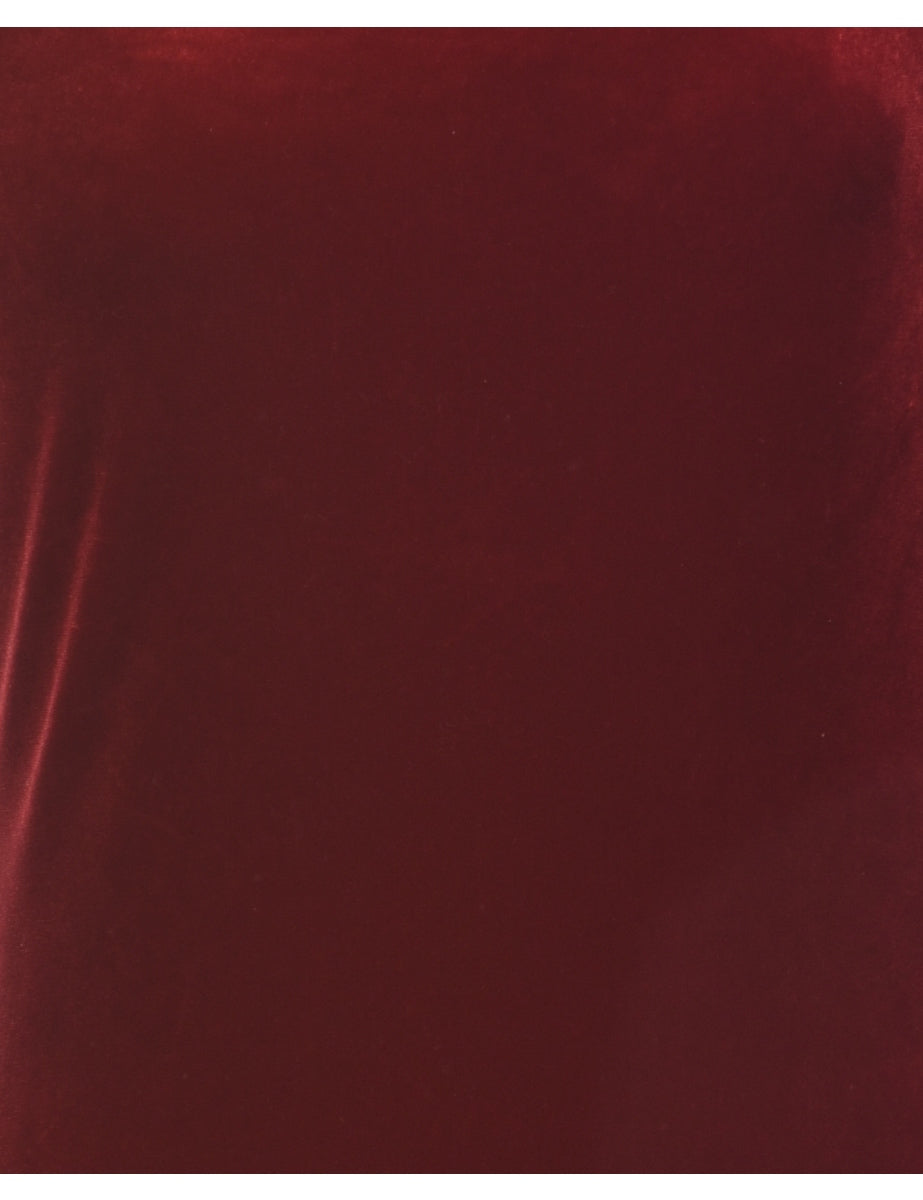 Cropped Velvet Fabric Evening Top - M