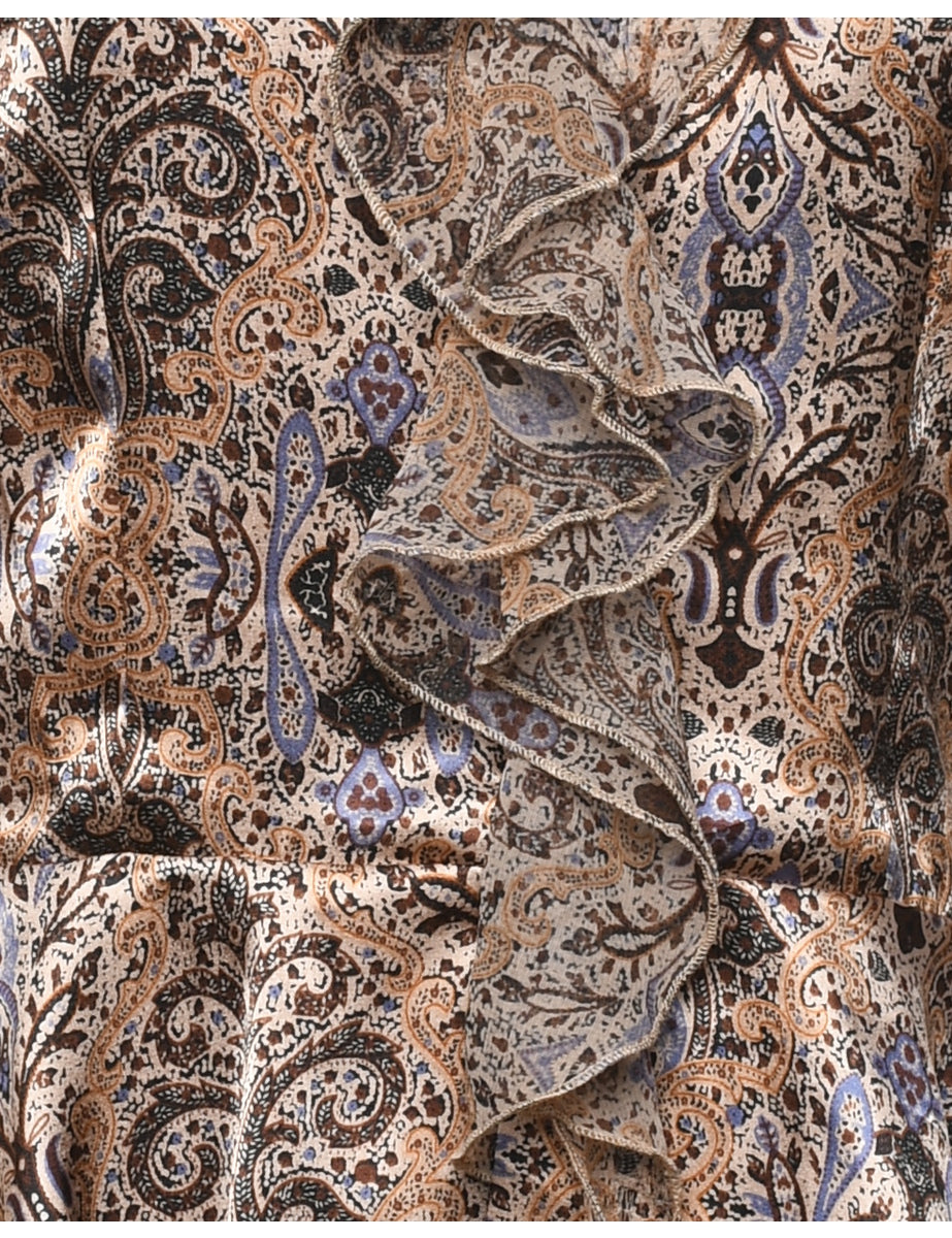 Paisley Frilly Evening Blouse - S