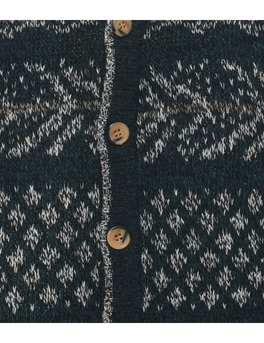 Button Through Sweater Vest - L
