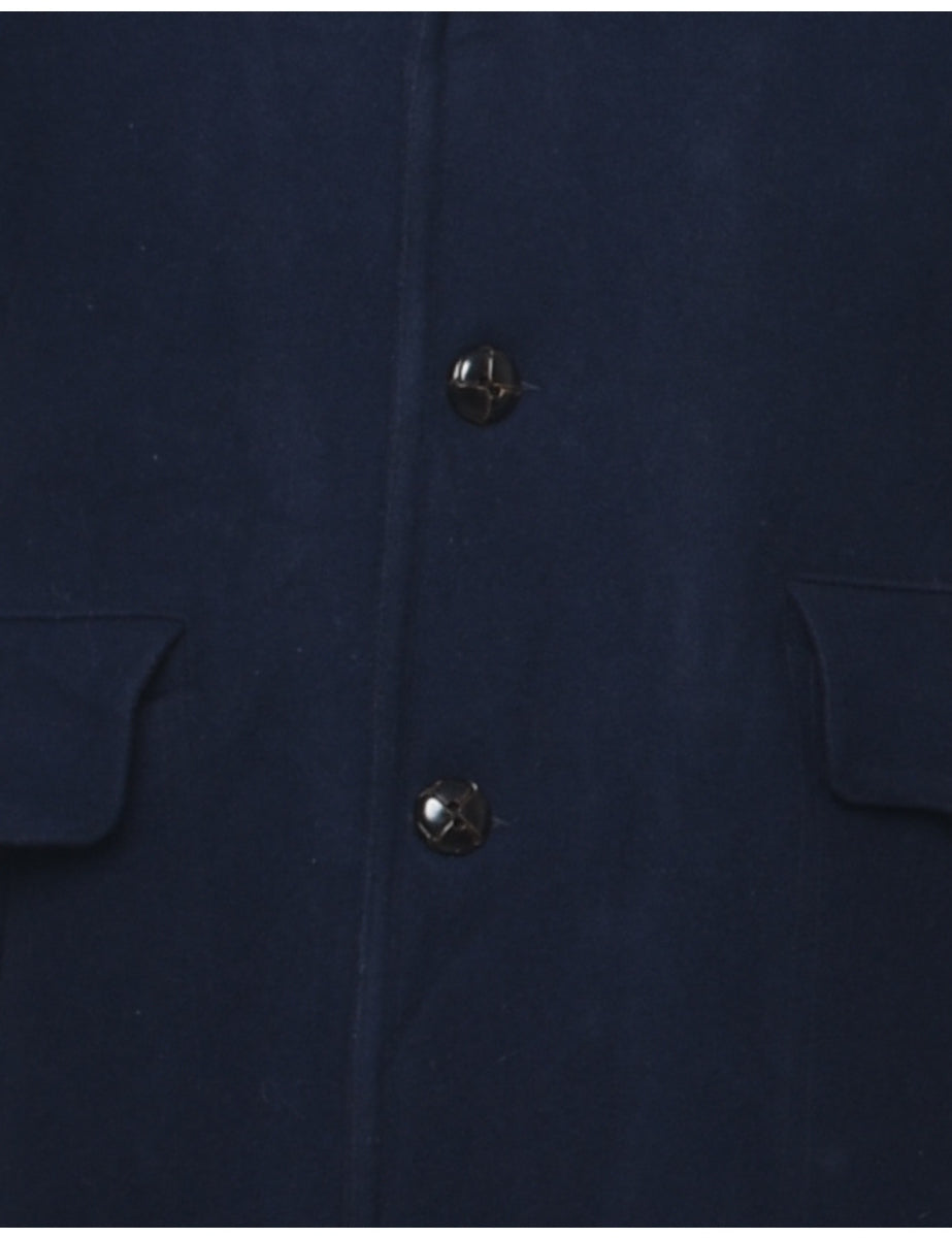 Single Breasted Wool Coat - M