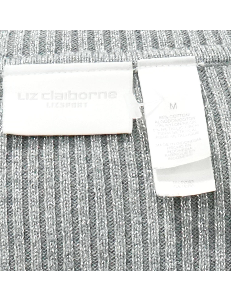 Knitted Polo Neck Jumper - L