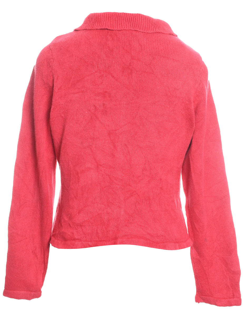 Festive Print Christmas Cardigan - S