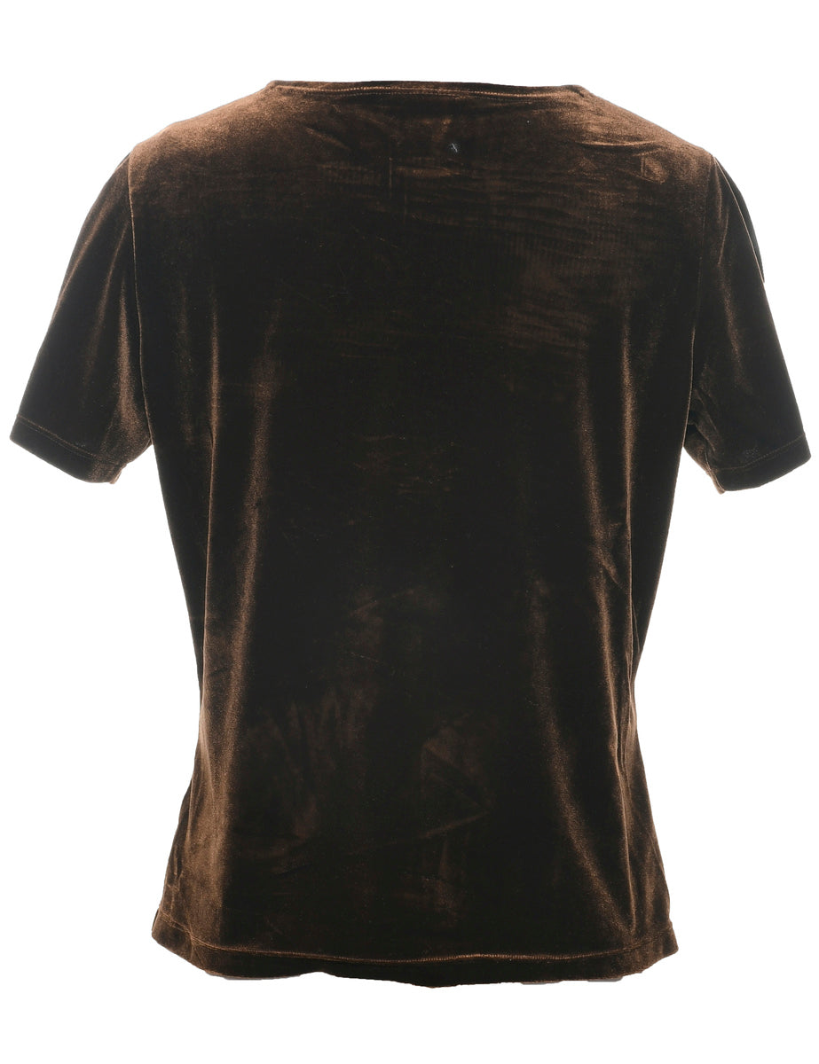 Velvet Fabric Evening Top - M