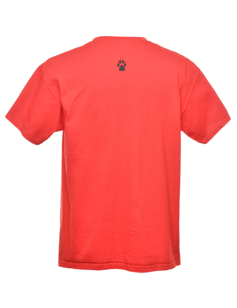 Lobos Printed Red T-shirt - L
