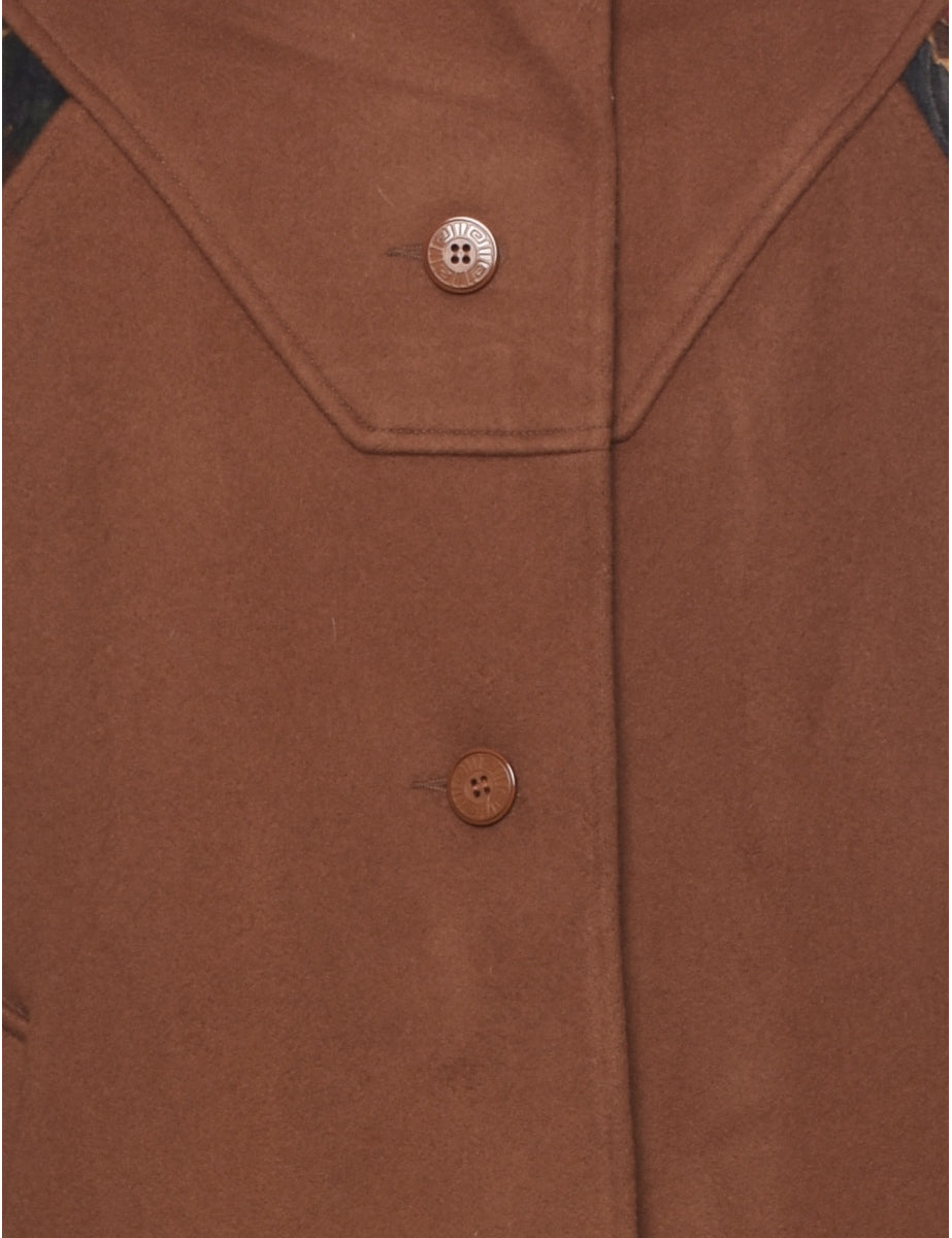 Single Breasted Wool Coat - L