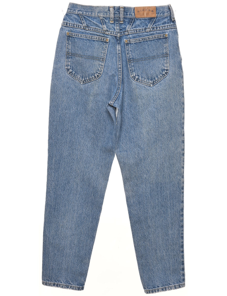 High Waist Stone Wash Lee Tapered Jeans - W28 L29