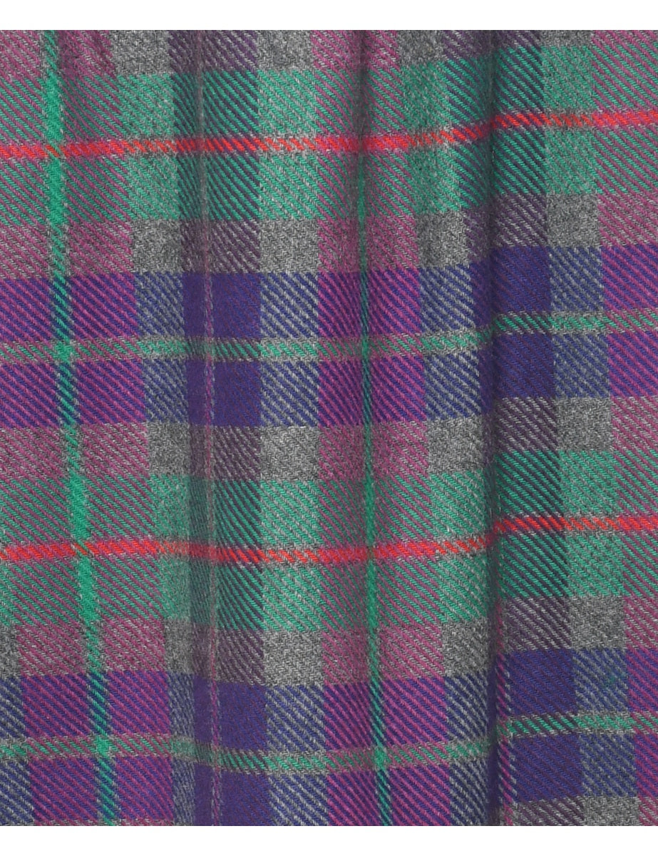 Plaid Midi Skirt - S