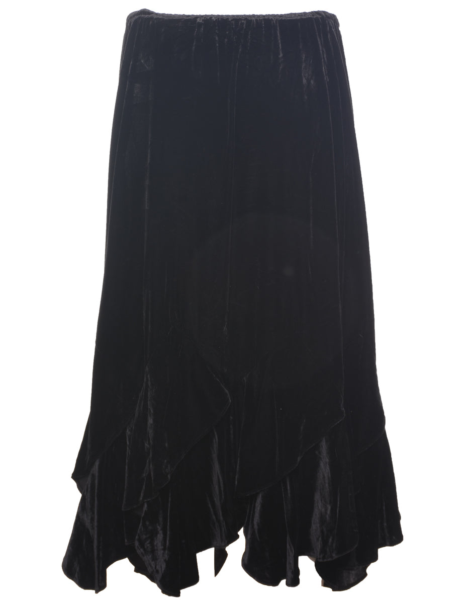 Velvet Y2K Flared Skirt - L