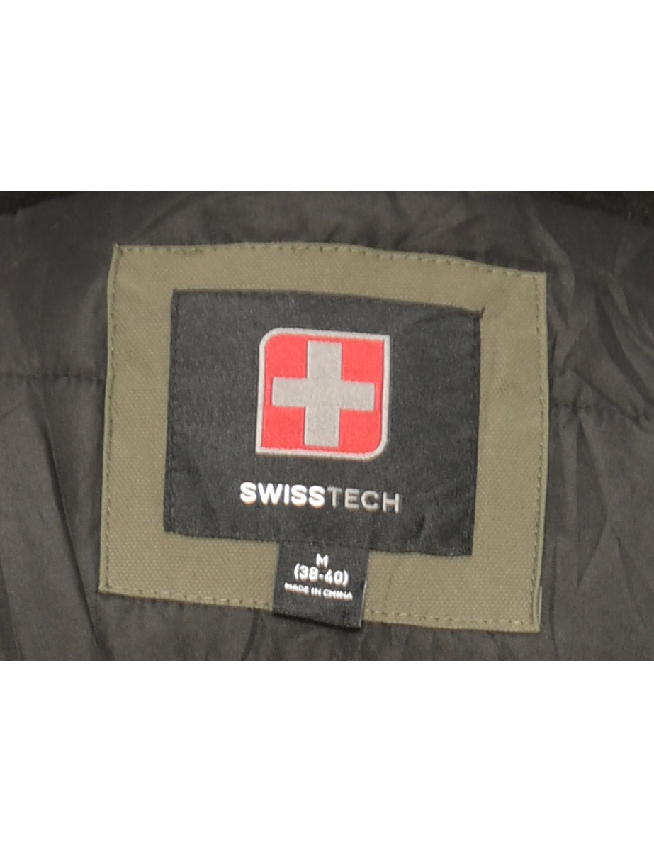 Black & Olive Green Two-Tone Mountaineering Jacket - M