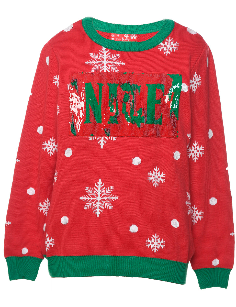 Snowfall Design Christmas Jumper - L