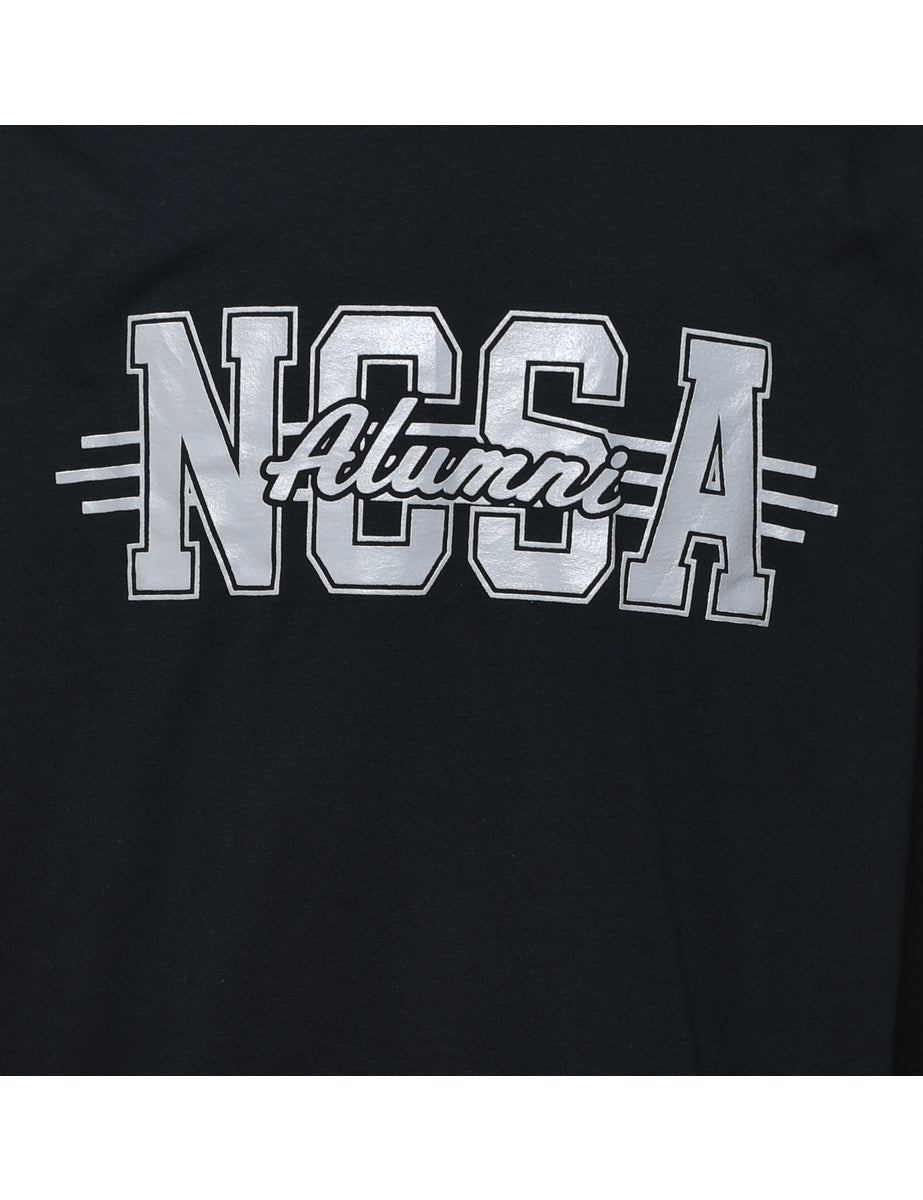 Black & Silver Printed NSSA Alumni T-Shirt - L