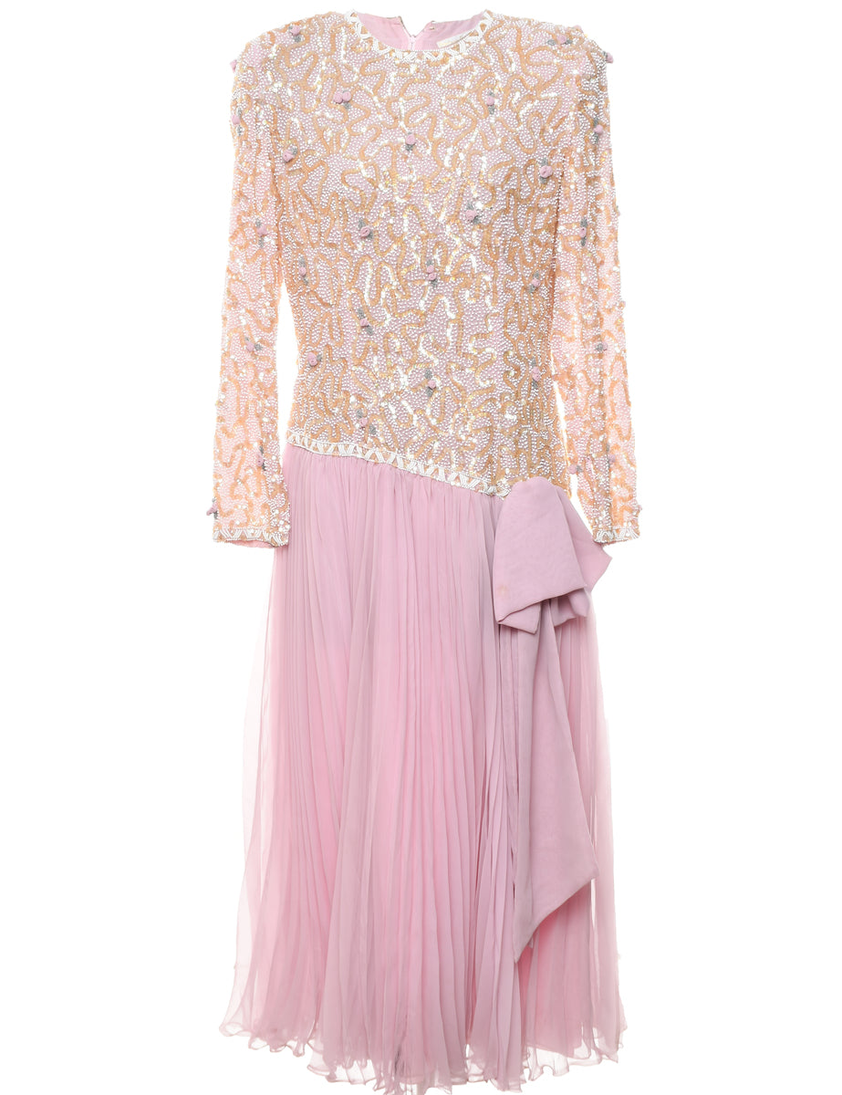 Beaded Vintage Evening Dress - M