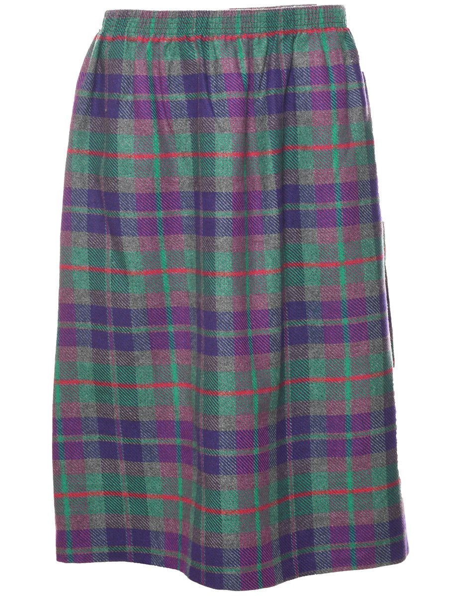 Plaid Midi Skirt - S