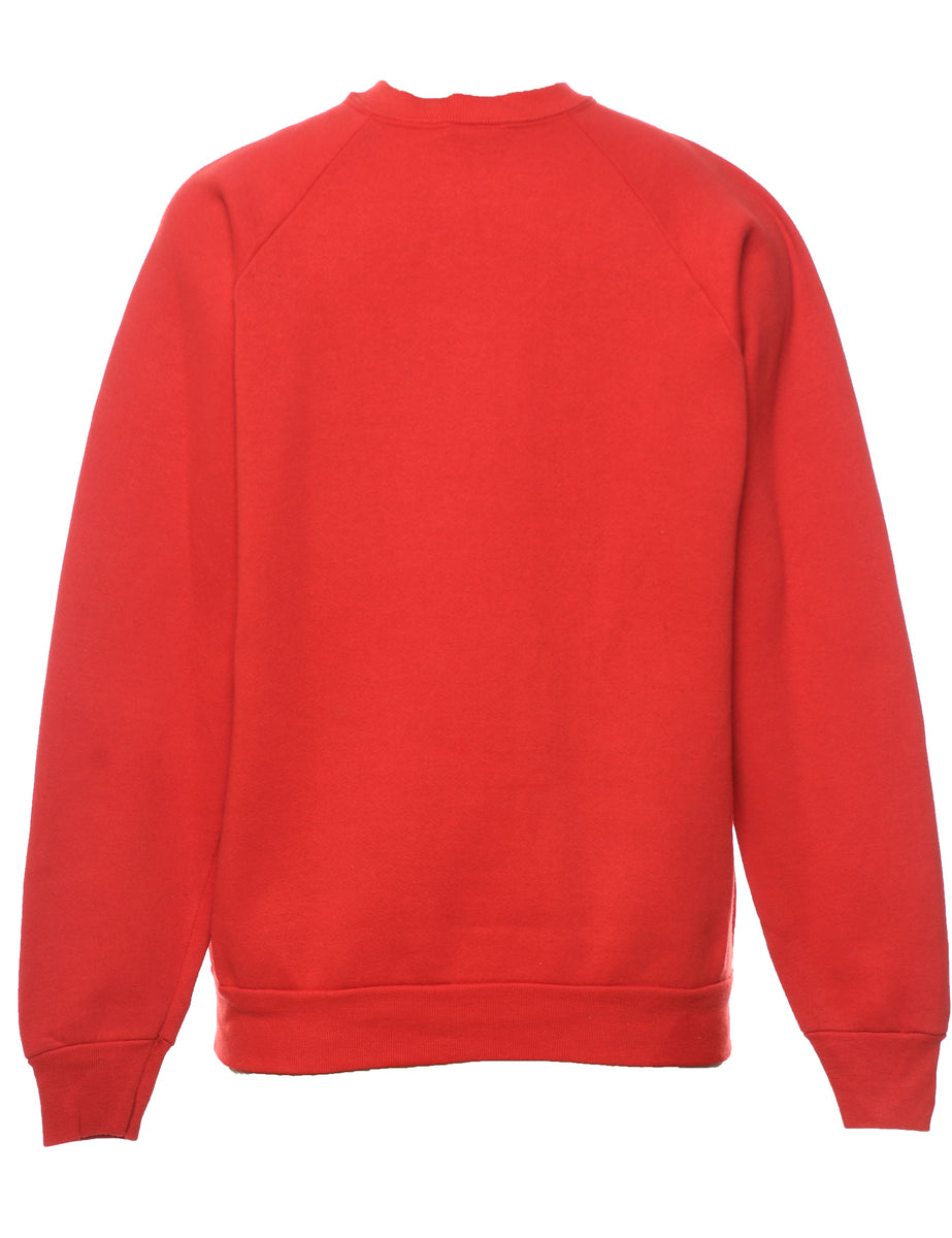 Red Christmas Animal Design Sweatshirt - L
