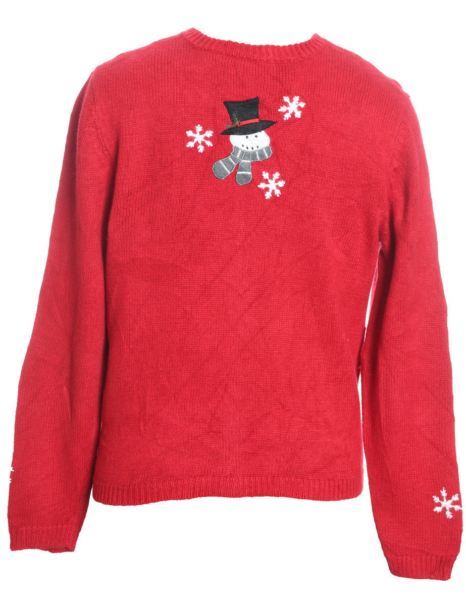 Festive Print Christmas Cardigan - S
