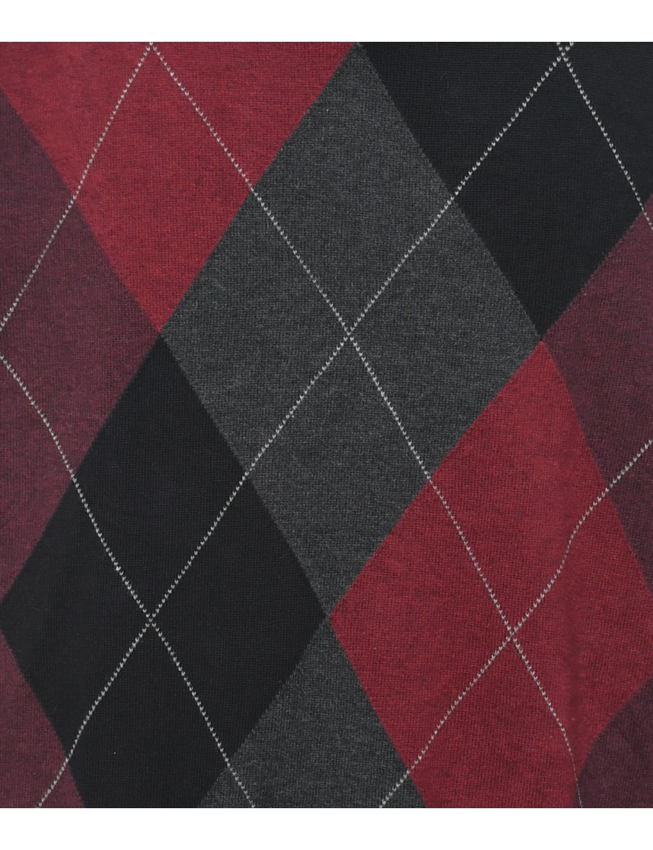 Argyle Knit Jumper - M