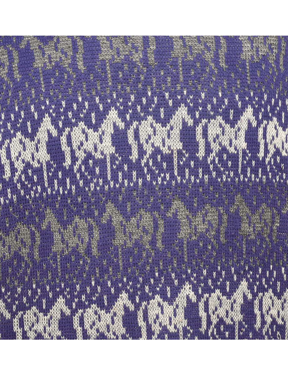 Patterned Purple Jumper - M