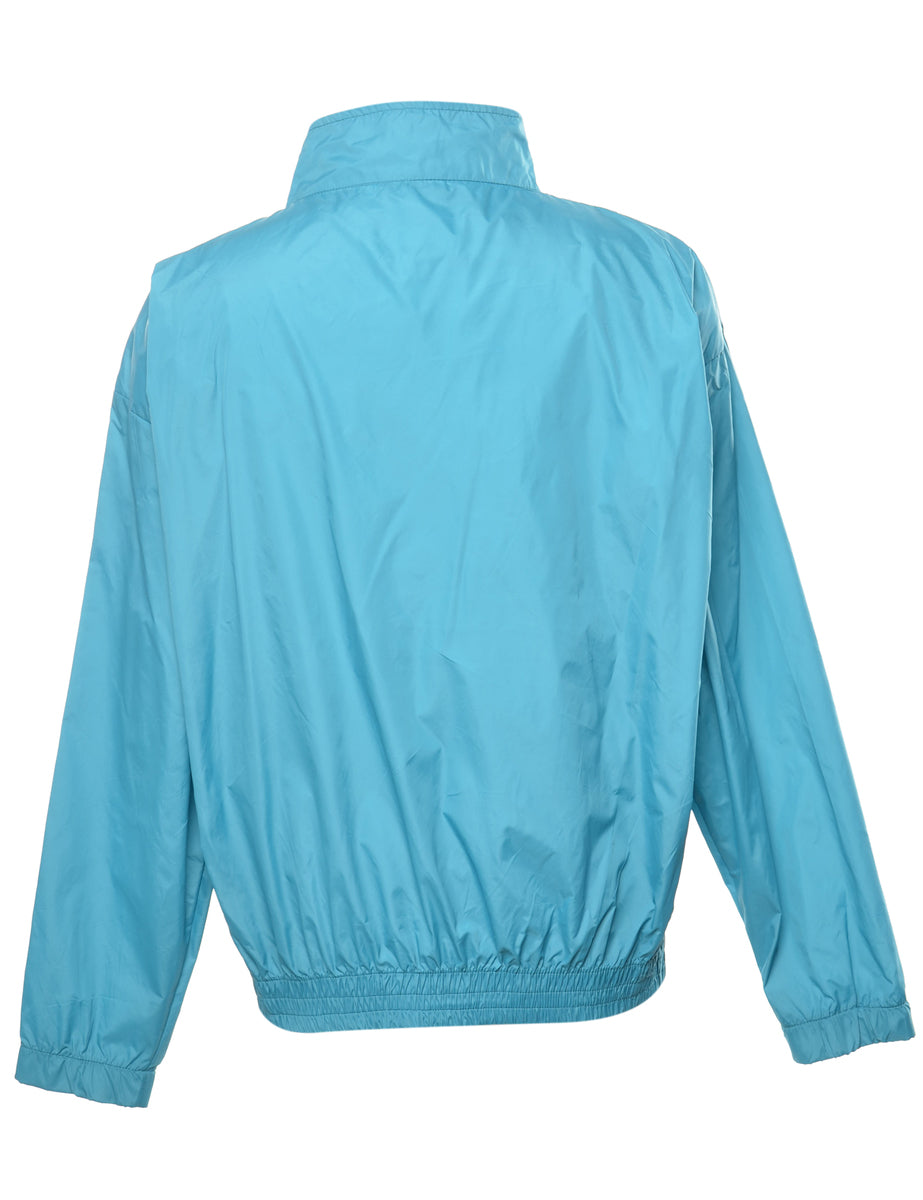 Turquoise Zip-Front Nylon Jacket - XL