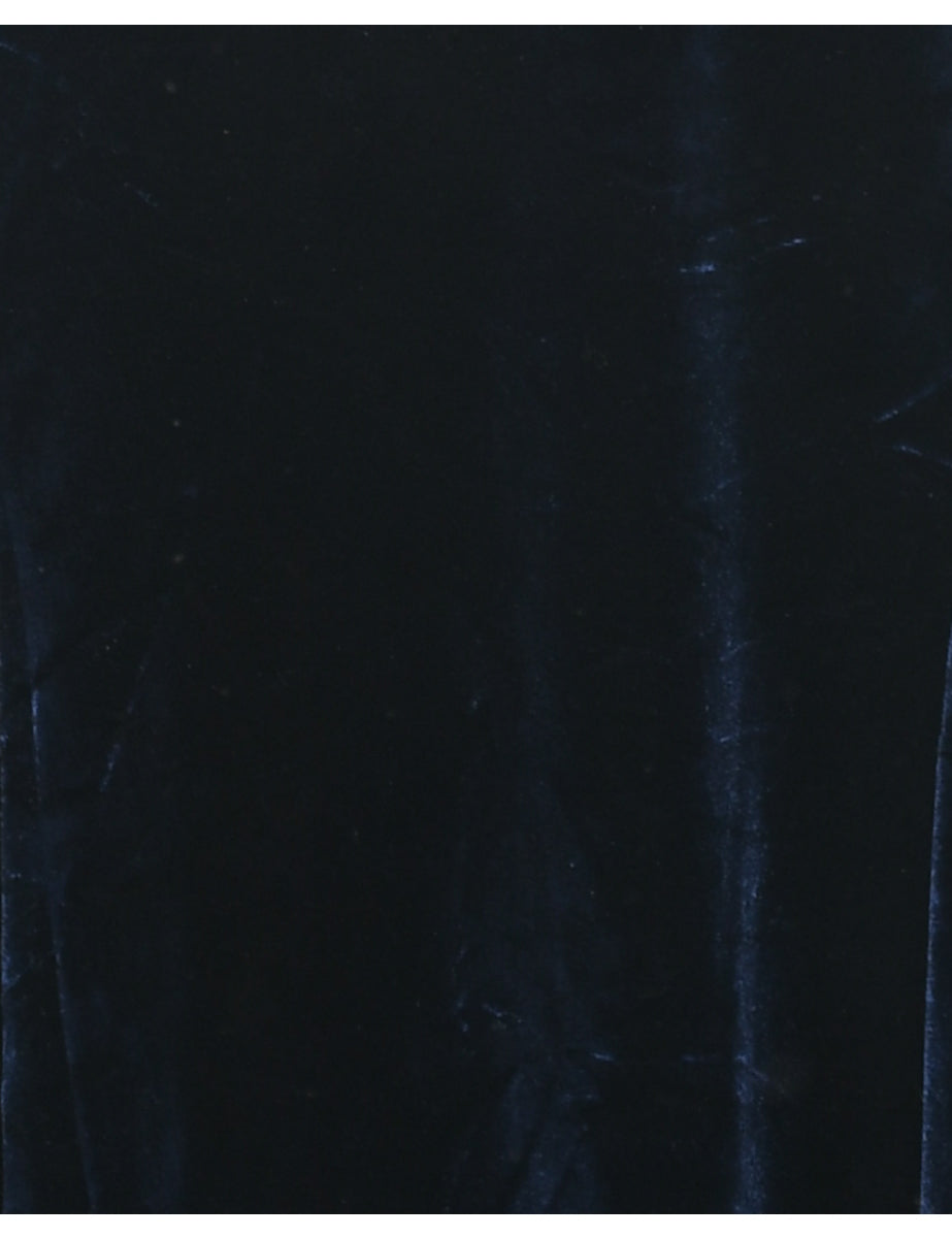 Velvet Blue Evening Dress - S