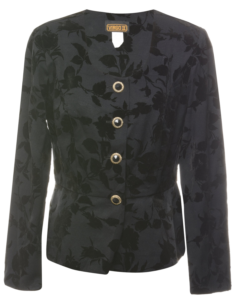 Devore Black 1980s Jacket - M