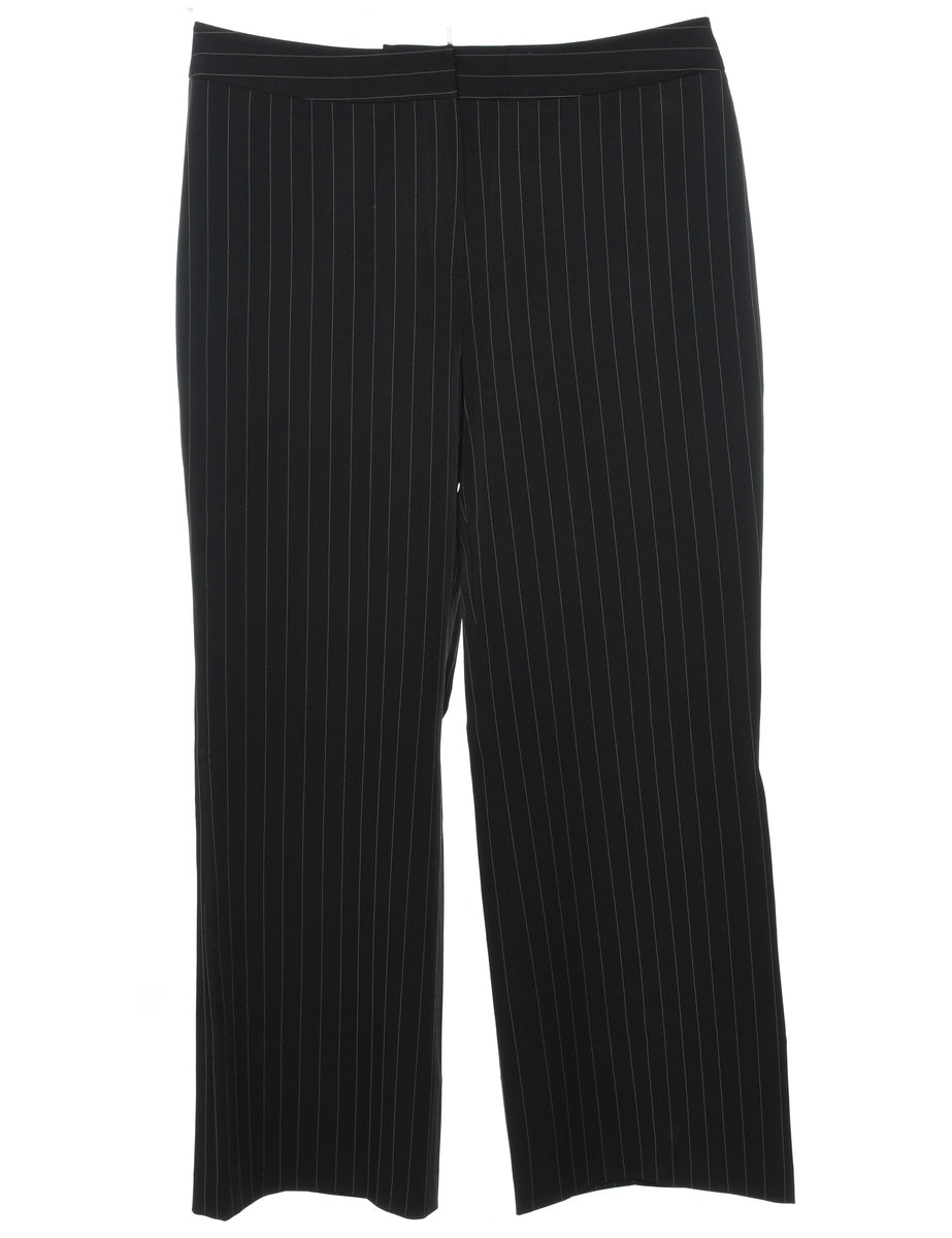 Pinstriped Black & White Trousers - W33 L28