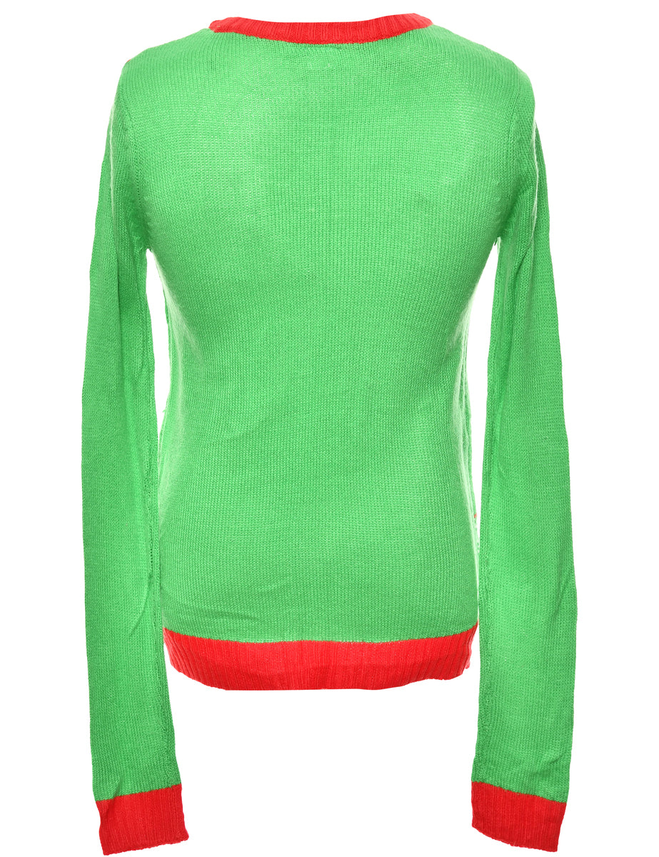 Light Green Christmas Jumper - S