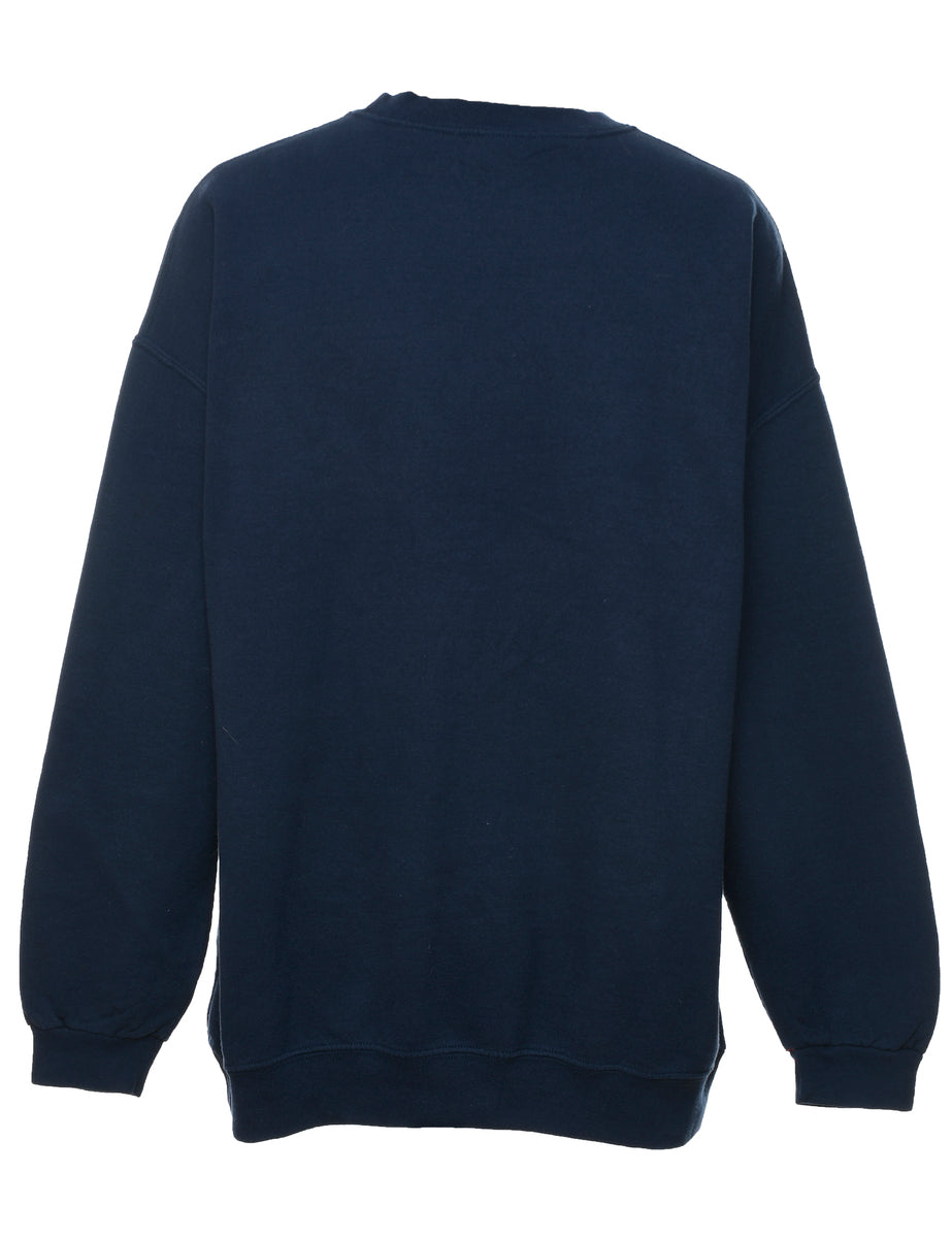 Snowman Design Navy Christmas Sweatshirt - XL