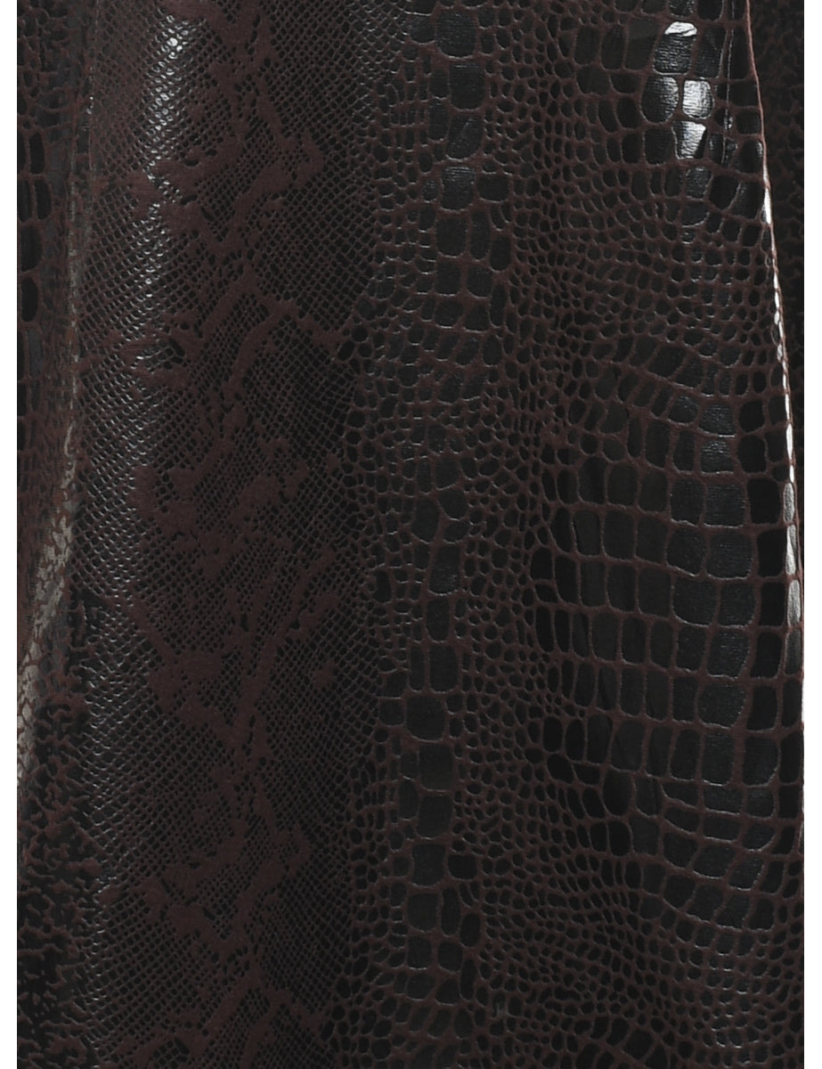Snakeskin Finish Dark Brown Dress - M