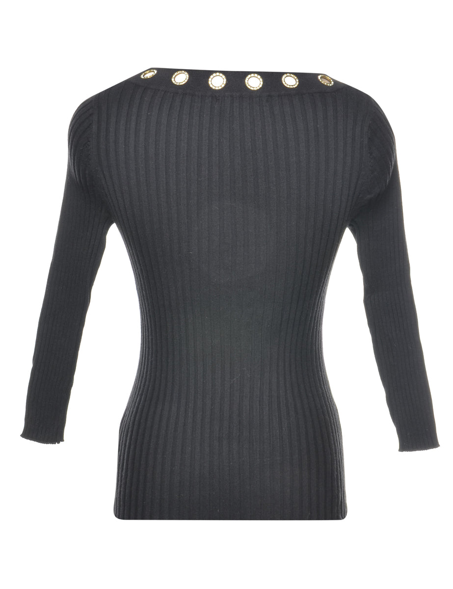 Stretchy Black Jumper - S