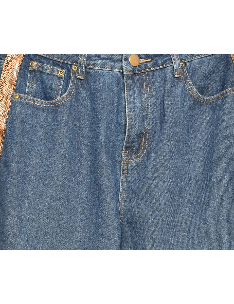 Zip Front Indigo Straight Fit Jeans - W30 L31