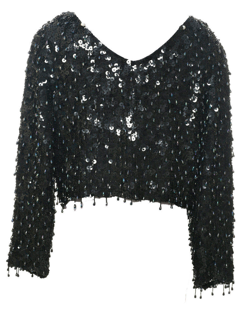 Sequined Evening Top - L