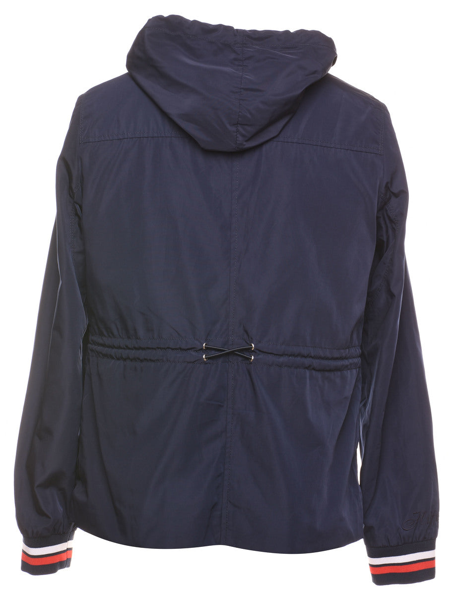 Tommy Hilfiger Navy & Red Zip-Front Hooded Jacket - S