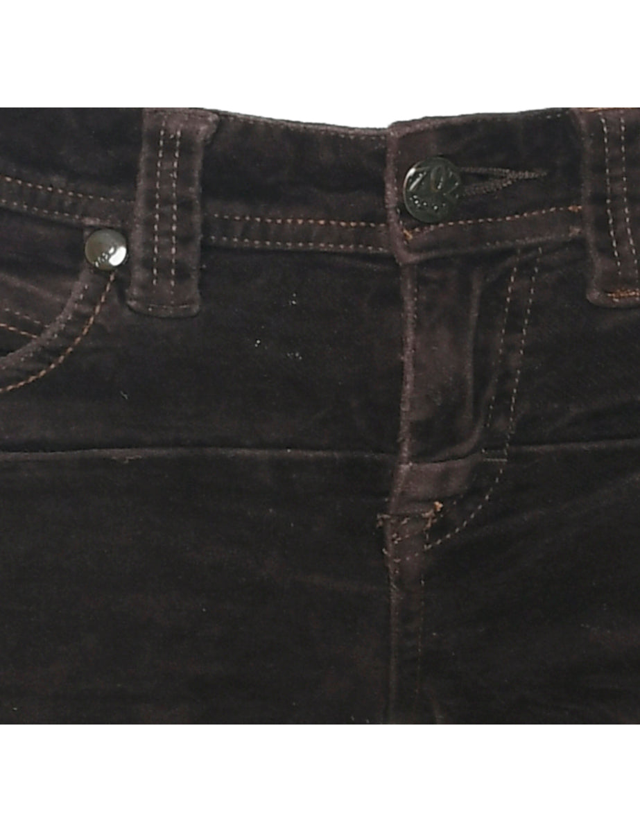 Flared Leg Velvet Trousers - W30 L32