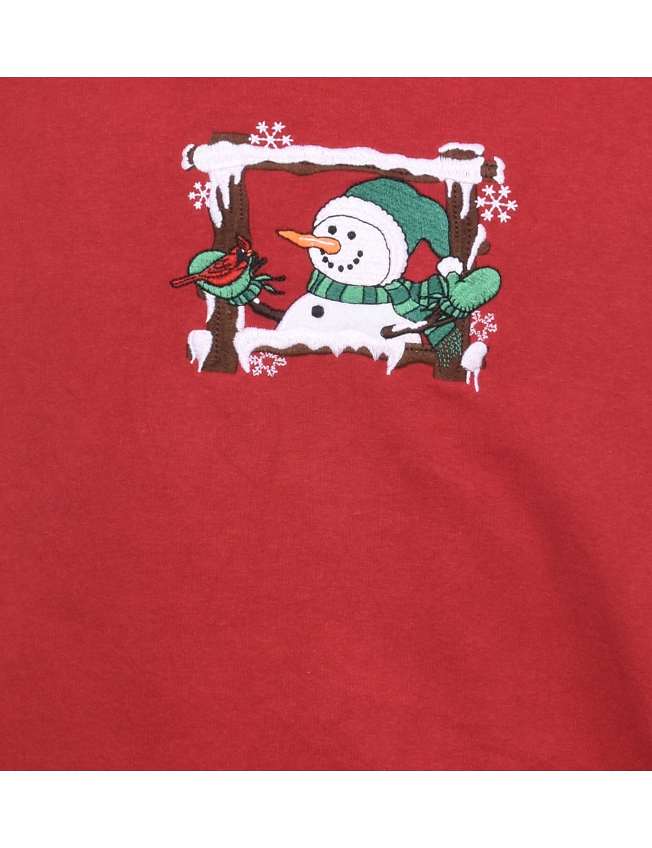Snowman Christmas Sweatshirt - L