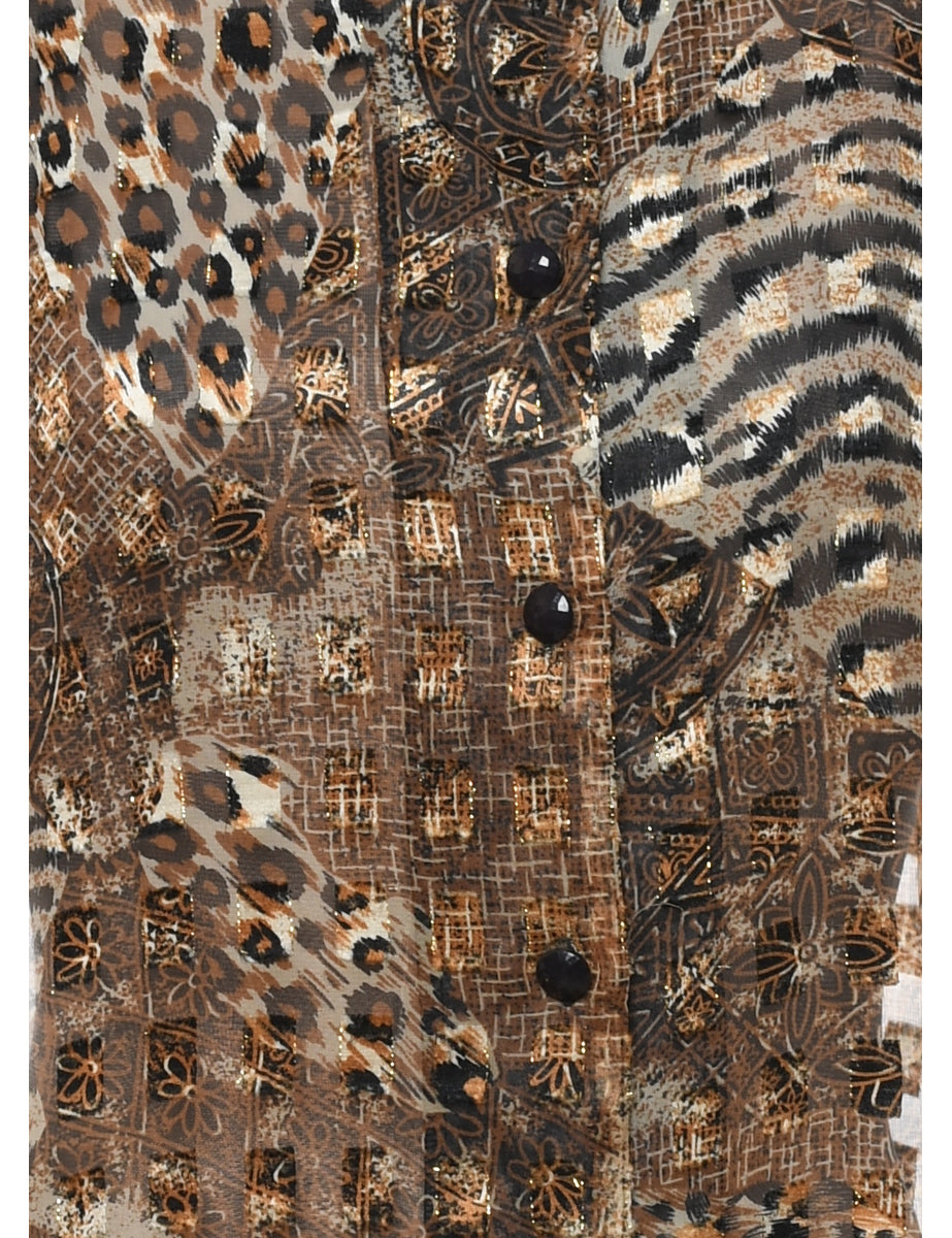 Animal Print Evening Shirt - L