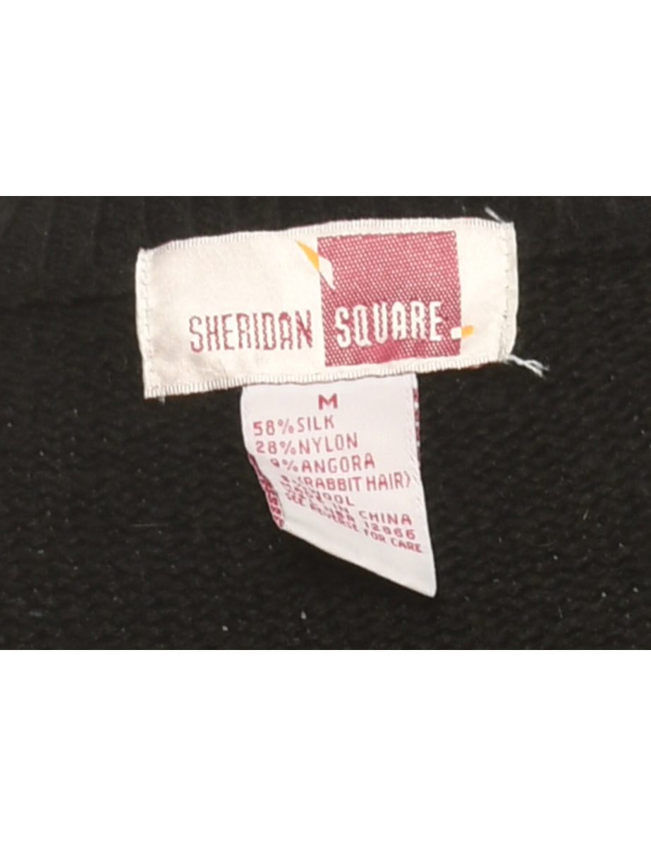 Embellished Black Jumper - M