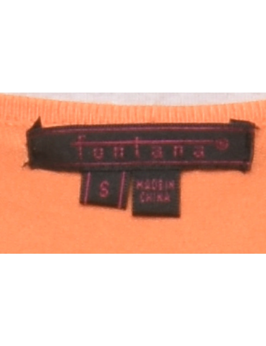 Cap Sleeved Orange Cardigan - S