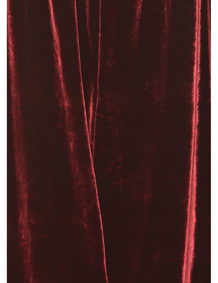 Velvet Fabric Maroon Trousers - W30 L35