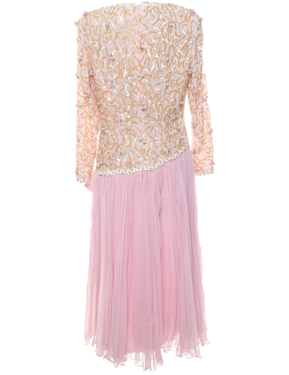 Beaded Vintage Evening Dress - M